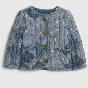 Baby gap quilted patchwork denim jacket coat 12 months